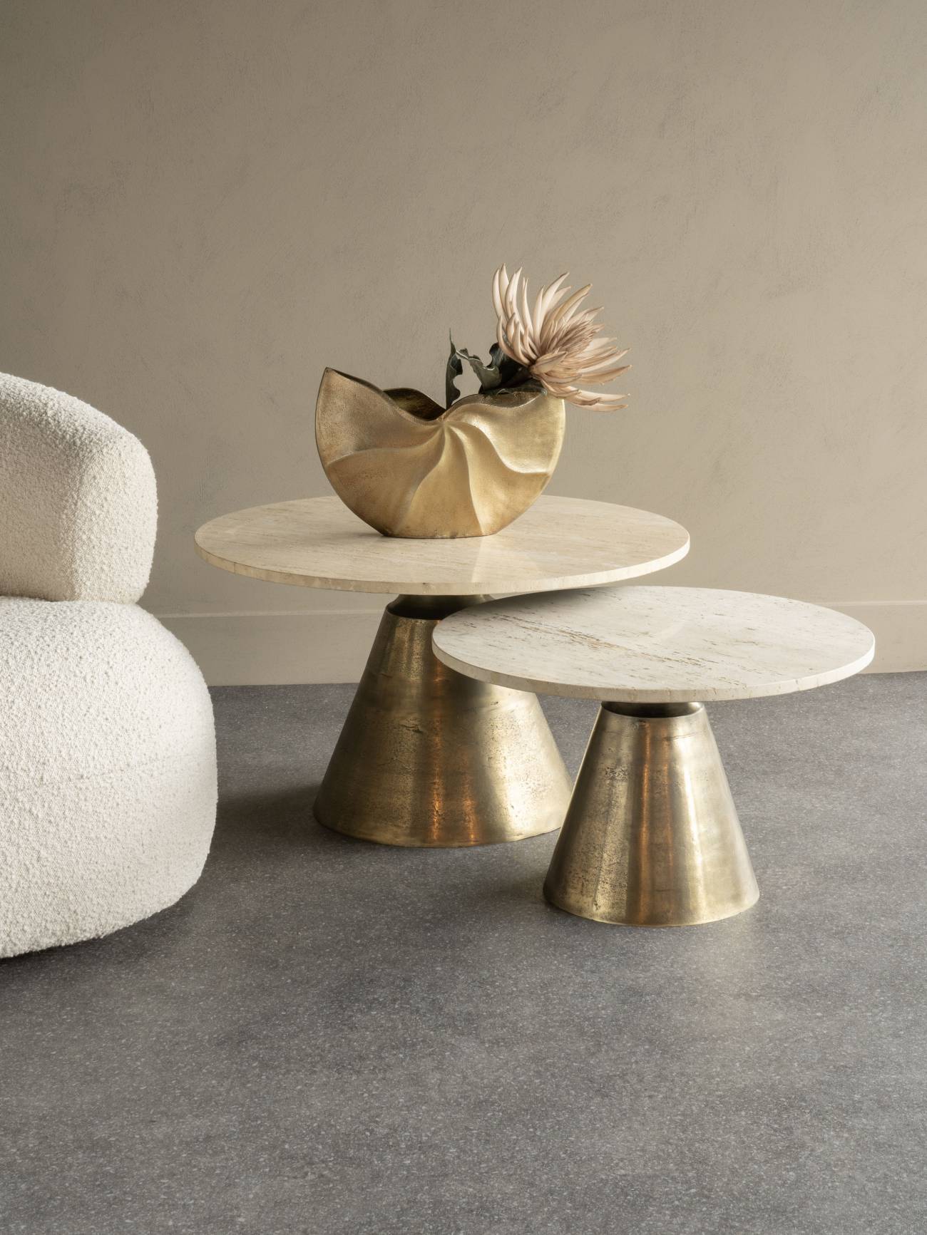 Marble and Antique Brass Coffee Table